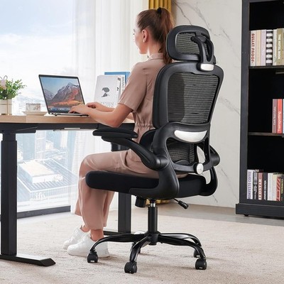 Ergonomic Mesh Office Chair 330lbs Black TRALT
