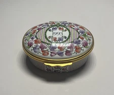 Vintage Halcyon Days Enamel Trinket Box A Year To Remember 1993