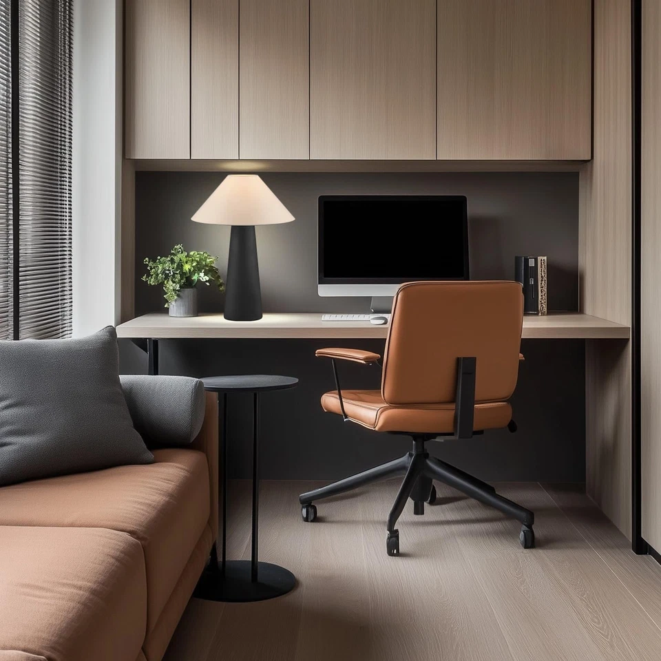 Novogratz x 18" Ceramic Table Lamp, Matte Black, Off-White Tapered Fabric Sha... - Image 3 of 4