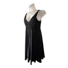 Max & Cleo Black Dress NWT Size 12 Sleeveless V Neck Shirred A-line Party LBD