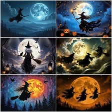 Halloween Backdrop Haunted House Banner Photo Props 6x3.6 ft Polyester, Hallowee