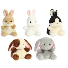 Aurora Plush Palm Pals - SET OF 5 BUNNIES Clover, Cottontail, Ella, Pebbles 1 