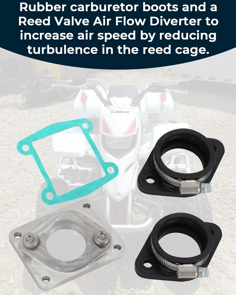 35-38mm Carb Intake Manifold Kit For Yamaha Blaster 200 YFS200 Pro Flow Control - Image 4 of 4