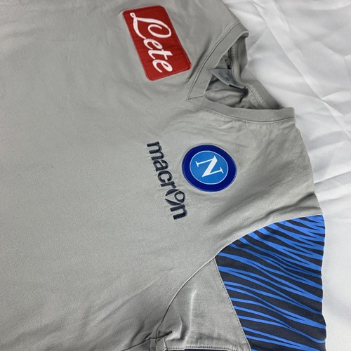 SSC NAPOLI Maglia Macron Herren Medium Baumwolle Fußball Shirt - Bild 3 von 8