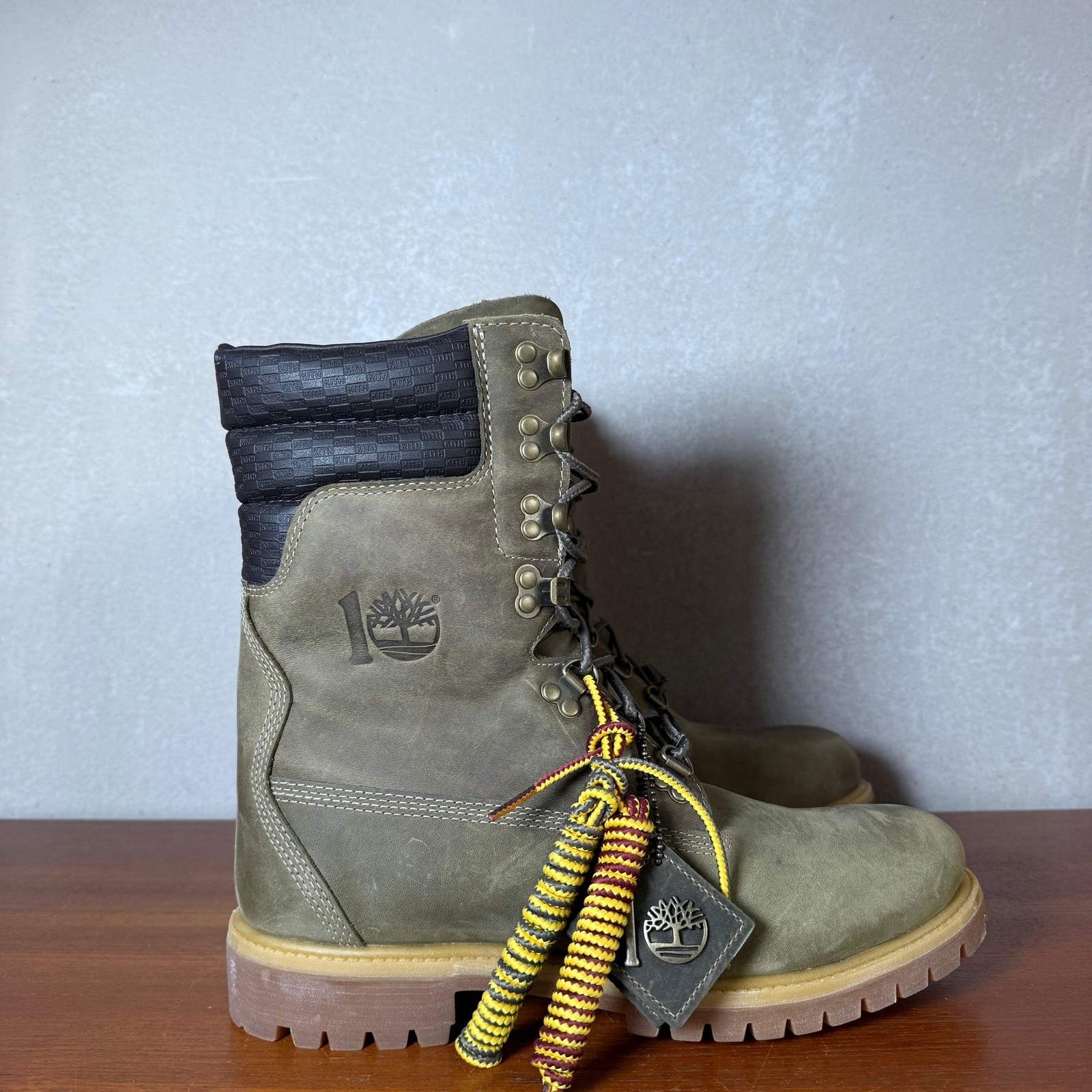 Timberland X KITH Premium Weatherproof Shearling Boots | Full Grain / Light Gree image 10