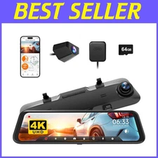 4K Rear View Mirror Cam with Intelligent Voice Control