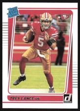 2021 Donruss Rated Rookie Trey Lance Auto #254 San Francisco 49ers
