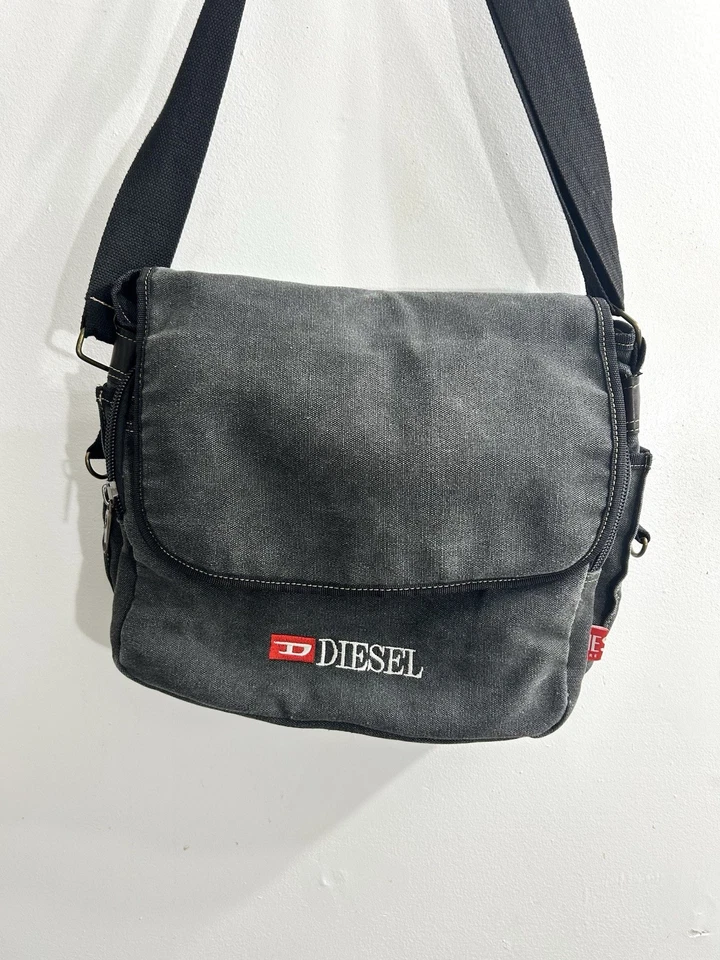 Bolsa carteiro jeans peças sobressalentes diesel vintage Y2K - Imagem 2 de 4