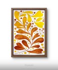 Original Warm Boho Leaves Painting by Alannah Dyer- Art 5x7 in. Brown Plants — photo 1