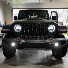 9" LED HEADLIGHTS + FOG LIGHT HALO DRL COMBO FOR JEEP WRANGLER JL JLU 2018-2024