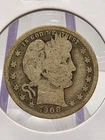1908-D Barber Quarter Raw good