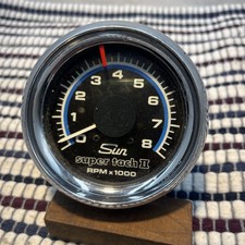 Sun Super Tach Ii Blue Line 8000 Rpm Made In Usa Tachometer Vintage Patina Sun Super Tach Ii Blue Line 8000 Rpm Made In Usa Tachometer Vintage Patina