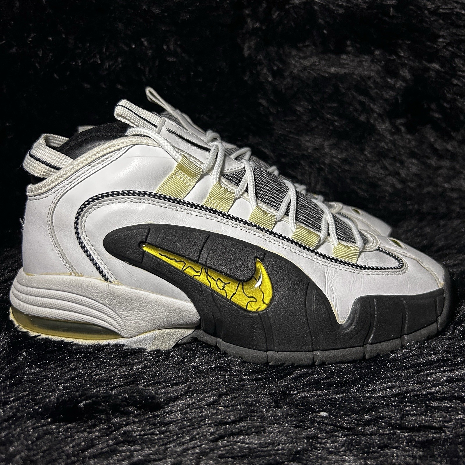 SAOLA Scarpe Nike Air Max Penny 1 bianco argento nero taglia 8 2005 Raiders 311089 101