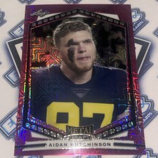 2022 Aidan Hutchinson Leaf Metal Draft Pink Portrait #P-AH1 Lions