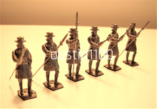 Rare & Excellent 6 William Britain Unpainted Yeoman of the Guard from set 1258