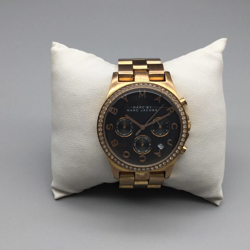 Marc by Marc Jacobs Watch Womens 39mm Chronograph Date Black Crystas New Battery - Image 2 of 4