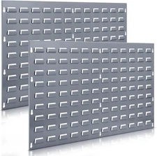 2 Pack Louvered Panels Steel Garage Organizer 36 X 19 Inches Heavy Duty Wall Mou