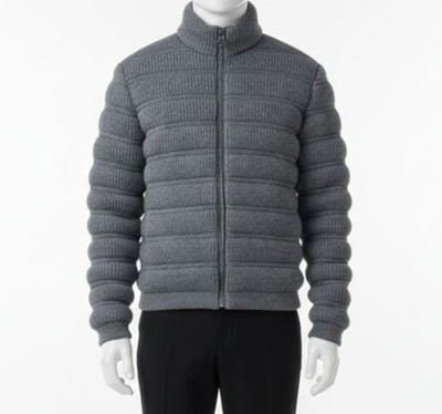 Mackage Men's Gray Christopher Wool/Cashmere Down Knit Jacket Size 36