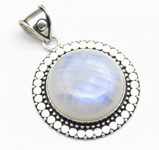 Moonstone Gemstone Handmade 925 Sterling Silver Jewelry Pendant Size-2"