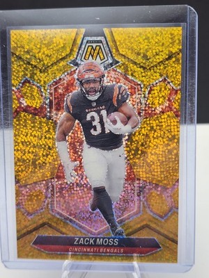 2024 Panini Mosaic #44 Zach Moss Bengals RB # 09 /24  GOLD Glitter!!!