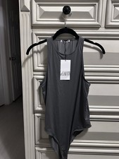 New With Tags Women s Zara Gray Halter Neck Bodysuit Size Large