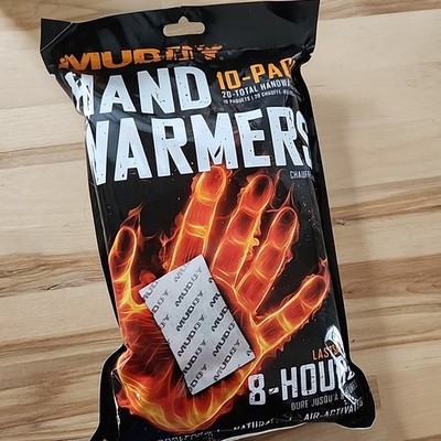 Muddy Hand Warmers 20 Warmers (10 pair) Lasts 8 Hours Pack