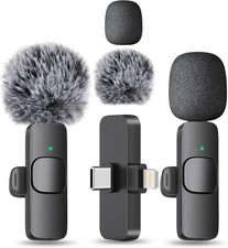 MAYBESTA Wireless Mini Microphone for iPhone, Android Phone - Lavalier Lapel Mic