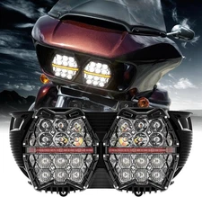 For 2015-2025 For Harley Road Glide FLTRX Special FLTRXS Amber DRL LED Headlight