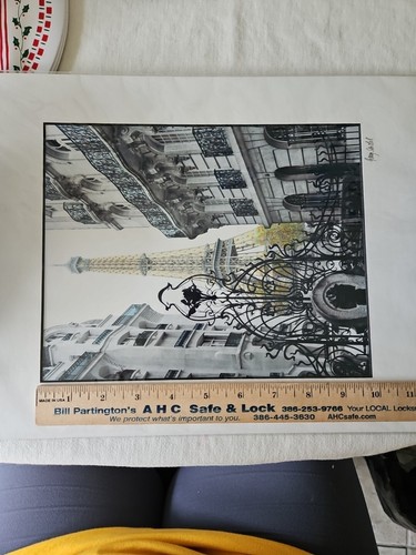 Garry Seidel Bellas Artes Fotografía Torre Eiffel Art Nouveau Hierro Enmarcable - Imagen 8 de 8