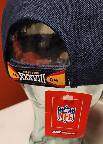 SUPER BOWL XXXVIII Houston 2004 Hat Cap Adult Strapback Football Reebok NWT - Picture 3 of 9