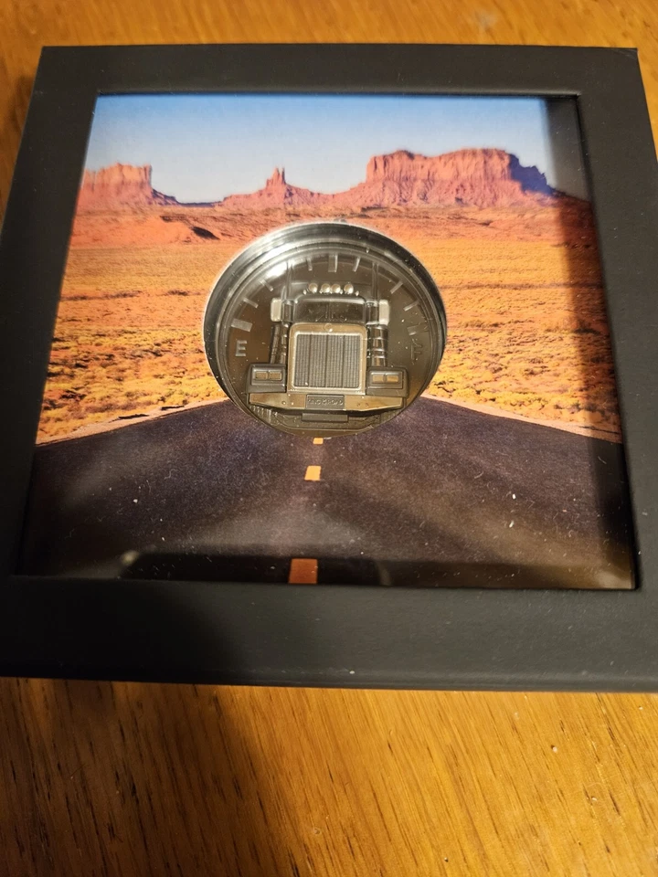 2 OZ Silver 999 TRUCK KING OF THE ROAD 10$  COOK ISLAND  2022 BLACK PROOF - Immagine 4 di 4
