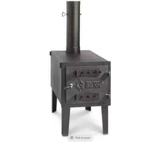 LARGE Wood Burning Stove Outdoor Camping Cast Iron Steel Fire-Box Heat
