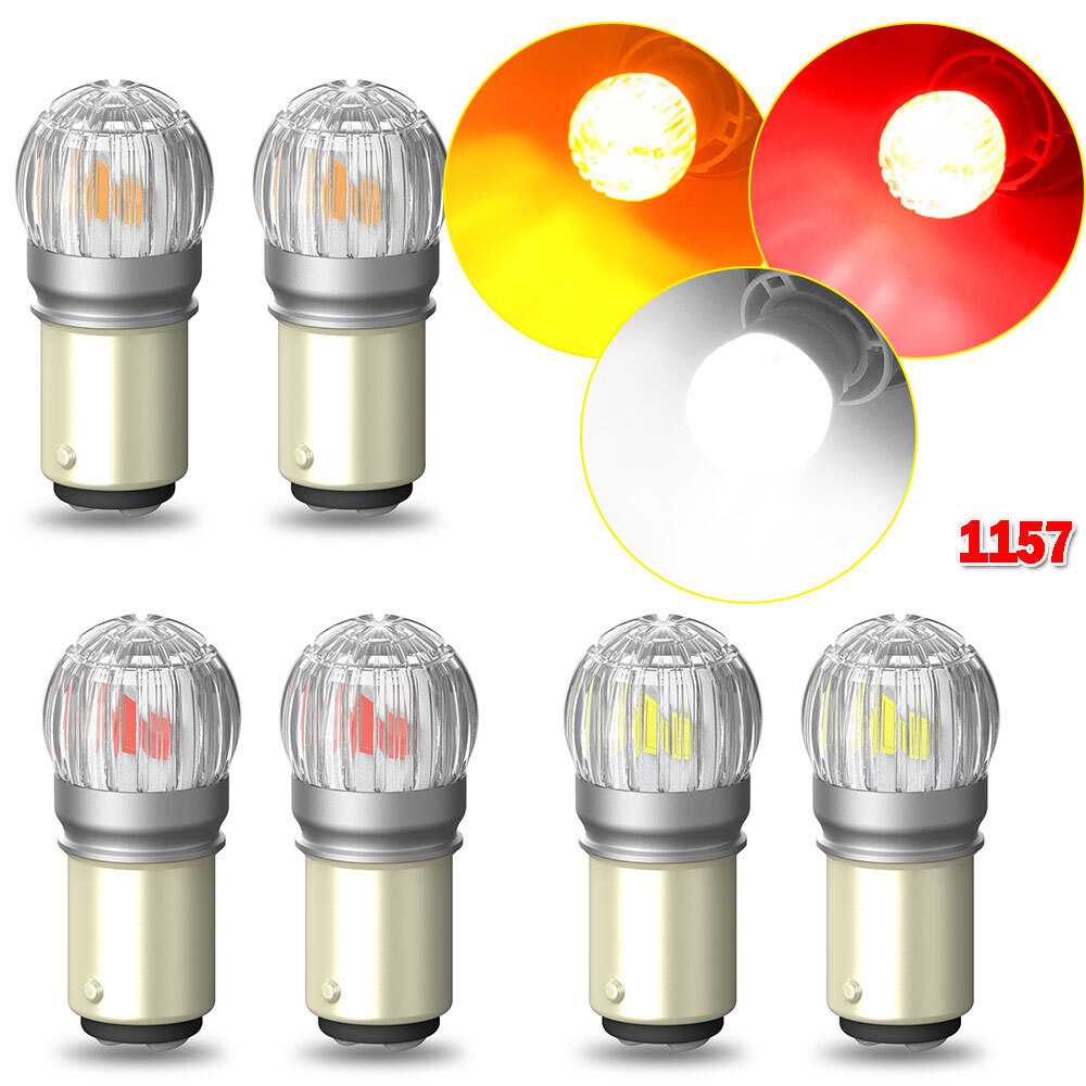 AUXITO 2X 1157 Bay15d LED Car Truck Tail Brake Stop Light Bulb White/Red/Yellow