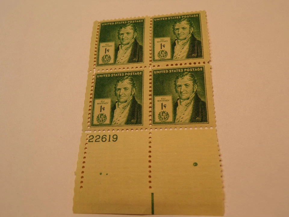 1940 1 ¢ Famous Americans U.S Stamp Eli Whitney, Inventor. Block of 4 MNH (3850) - Image 4 of 4
