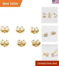 14K Gold Earring Backs Yellow 3 Pairs Locking for Studs Great Replacement