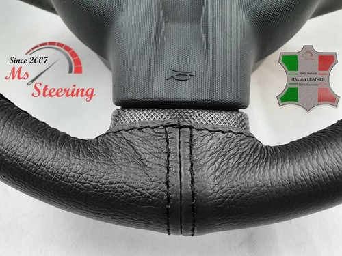 FOR AUSTIN MINI CLUBMAN 1275 15'' - BLACK LEATHER STEERING WHEEL COVER, BLACK 2 - Picture 8 of 12