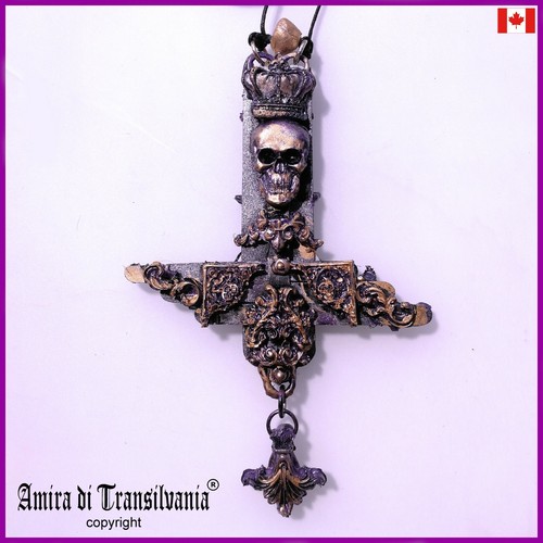 necronomicon inverted cross crucifix woman pendant jewelry talisman necklace bib - Bild 1 von 24