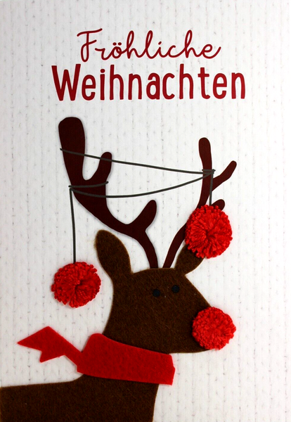 Sheepworld Rentier Weihnachtskarte Handarbeit Karte GrußKarte Weihnachten-image