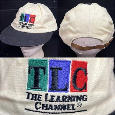 Vtg TLC Strapback Dad Hat Television Company The Learning Channel TV Logo Cap