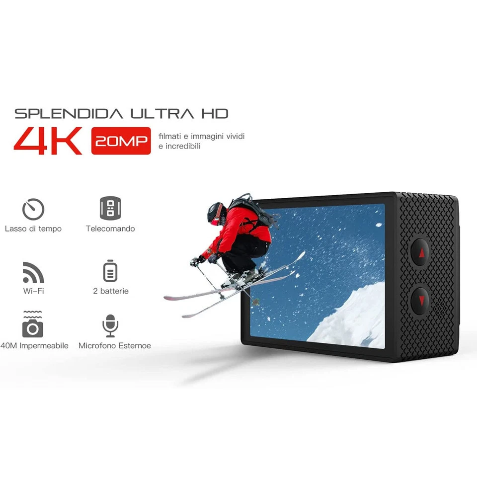 Action Cam 4K 20MP Unterwasserkamera EIS 170° Weitwinkel Slow Motion, Self-Timer - Bild 2 von 4