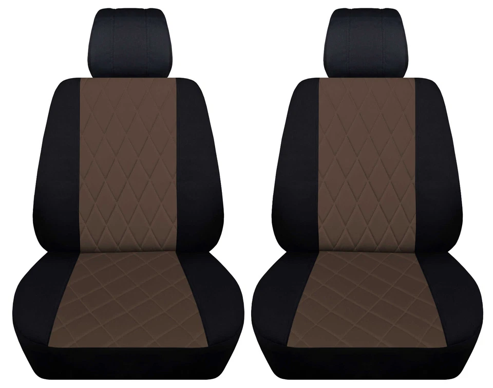 Juego de fundas de asiento de coche delanteras 2 tonos puntada diamante para Honda Pilot 2016-22 terciopelo Foto 3 de 4