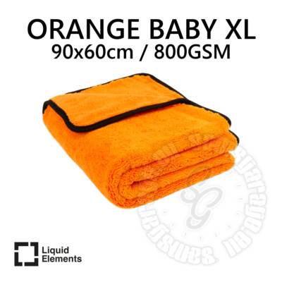 Liquid Elements Orange Baby XL 90x60cm 800GSM Mikrofaser Auto Lack Trocken Tuch 