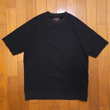 LNWOT BEAMS Plus Japan Lightweight Loopback Cutoff S/S Sweatshirt Black Small