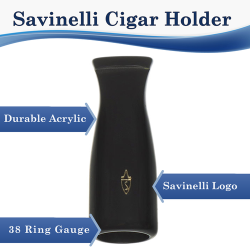 Boquilla calibre 38 anillo Savinelli Toscano Cigar - negra - Imagen 4 de 5