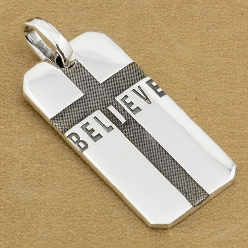 Believe Cross 925 Sterling Silver Pendant Charms Punk Jewelry 9X018 Size 15*30mm - Picture 3 of 10