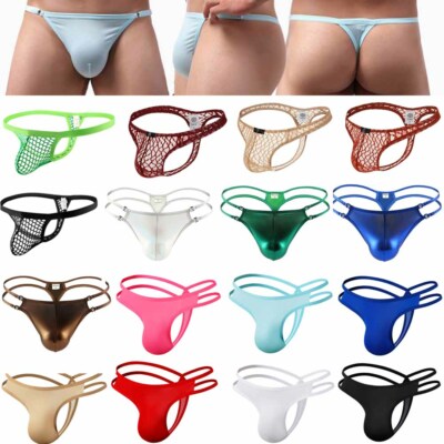 5 Styles Sexy Männer Eis Seide G-String Unterwäsche Pouch Low Rise Bikini C8