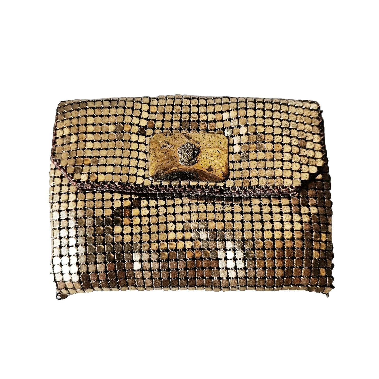 Malha Whiting & Davis década de 1940 acessórios Vintage