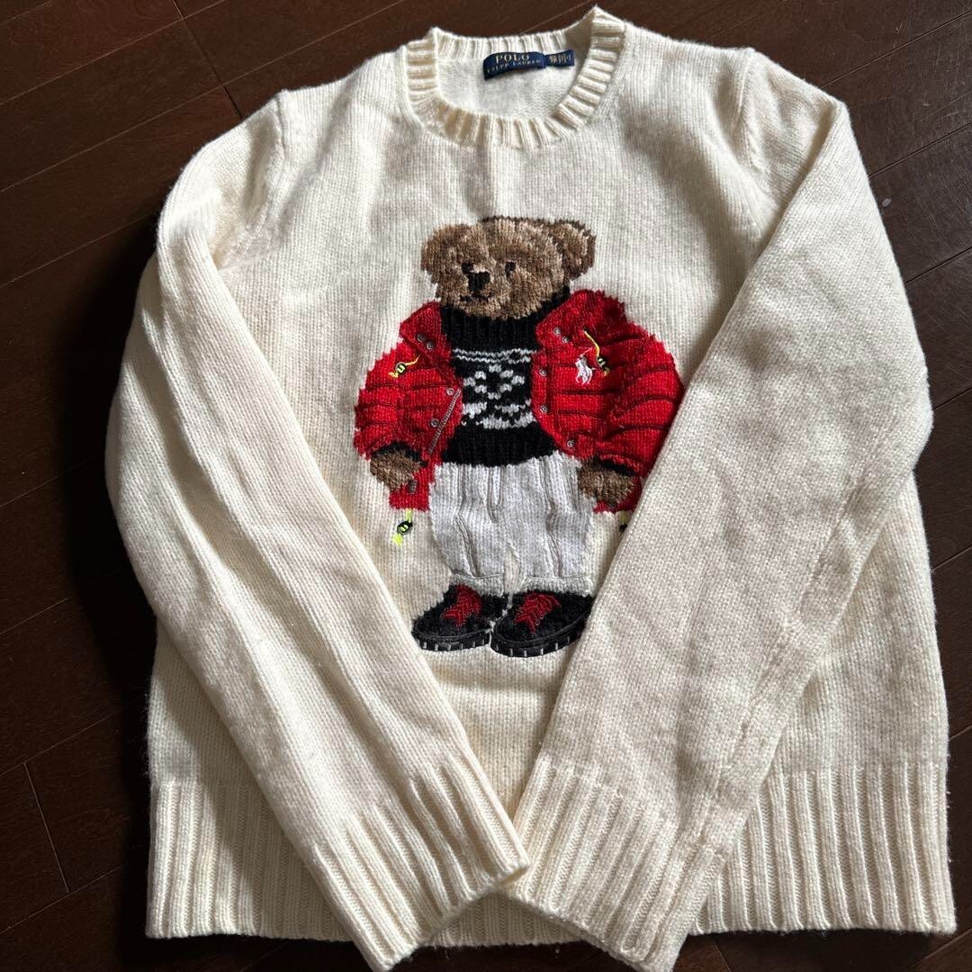 POLO RALPH LAUREN KNIT POLO BEAR Sweater women Size XS cream POLO RALPH LAUREN KNIT POLO BEAR Sweater women Size XS cream