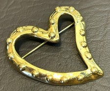 LARGE Vintage Designer CAROLEE Gold Tone Heart 1980s 1990s Runway 80s COUTURE