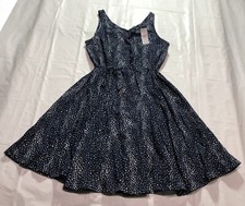 Loft Dress Women's S Fit & Flare Dark Feminine Celestial Festival Party Blue